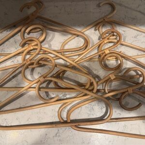 10 Bamboo Rattan Wood Hangers